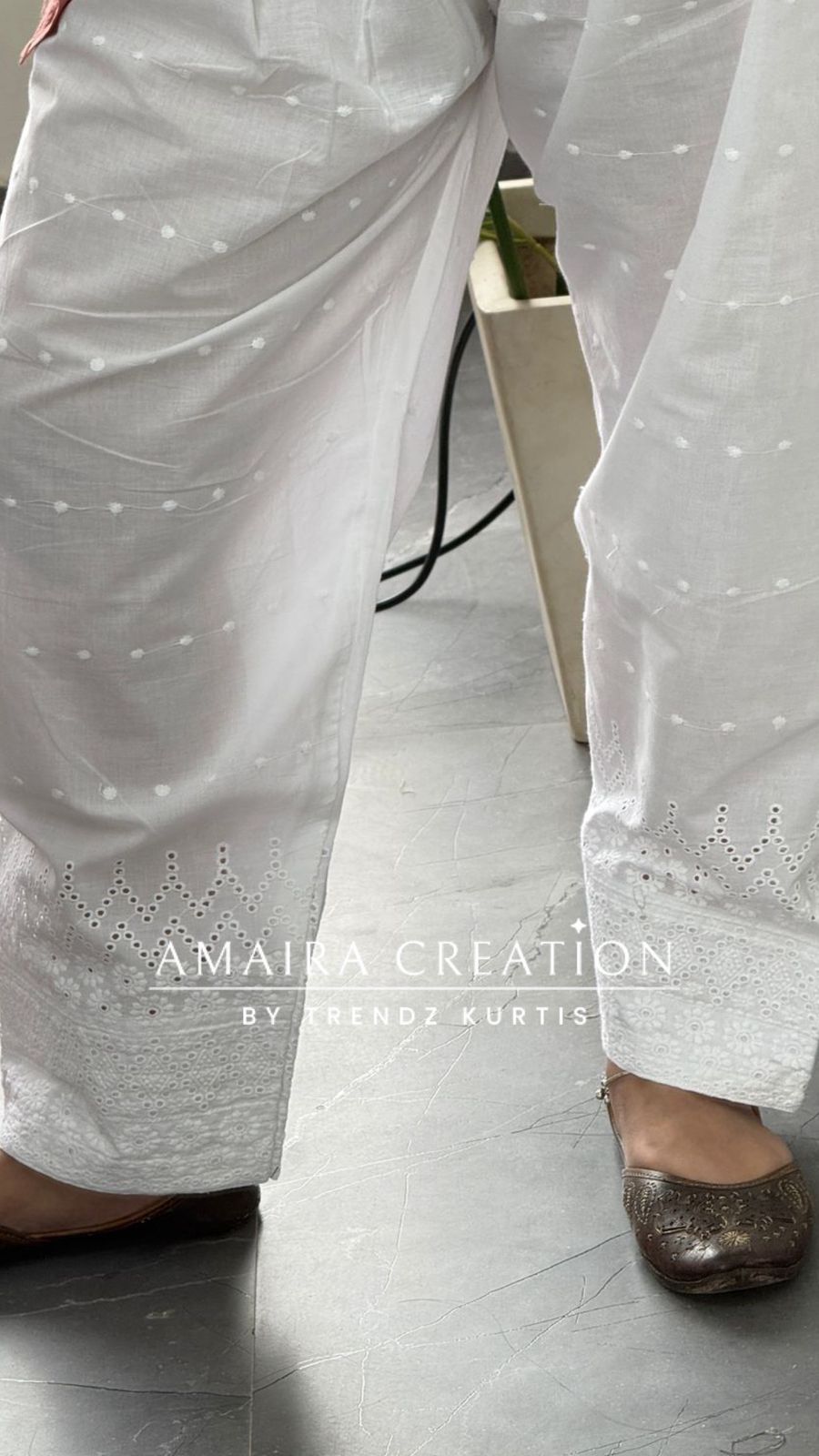 Premium Chikan Cotton Farsi Salwar (Bottom Only)