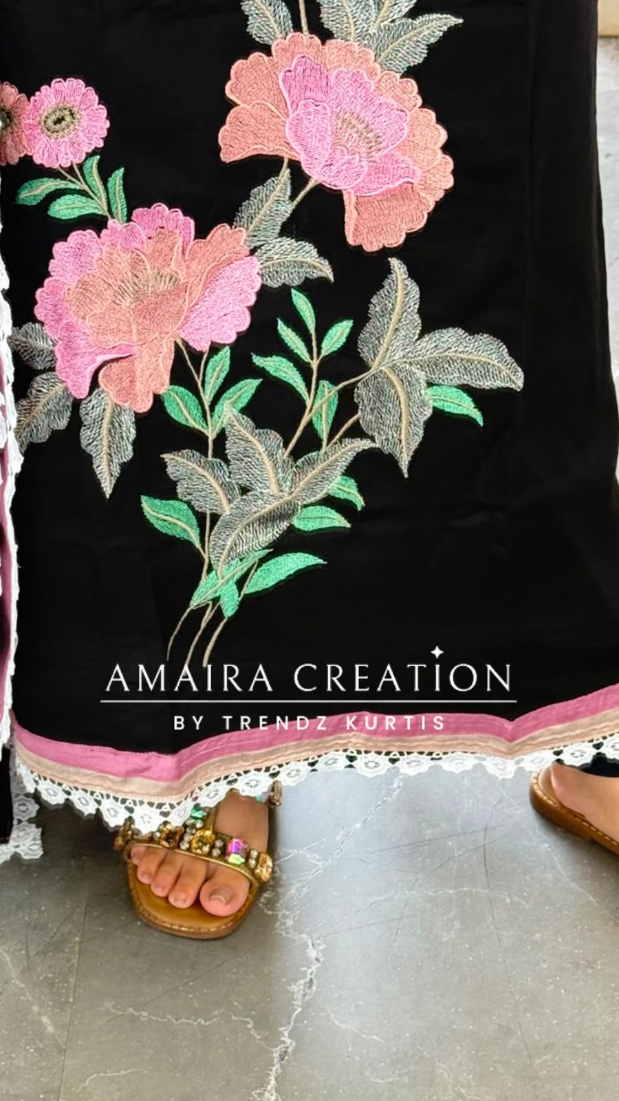 Premium Reyon Black Colour Thread Embroidery Unstitched Suit With Beautiful Dupatta
