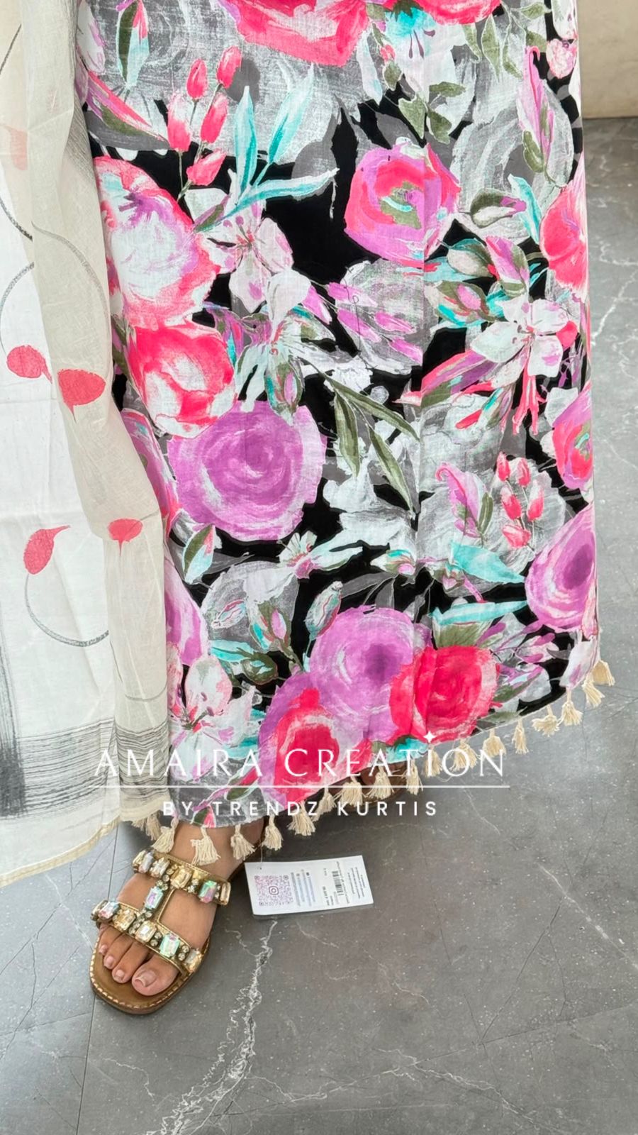 Premium Cotton Floral Lavender Colour Unstitched Suit