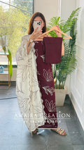 Premium Cotton Falsa Colour Unstitched Suit With Thread Embroidered