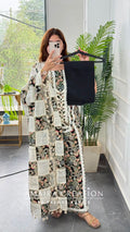 Premium Cotton Black colour Unstitched Suit With Beautiful Lace Detailing