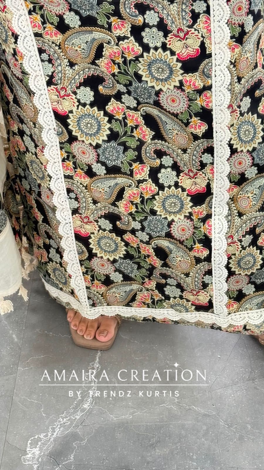 Premium Cotton Black colour Unstitched Suit With Beautiful Lace Detailing