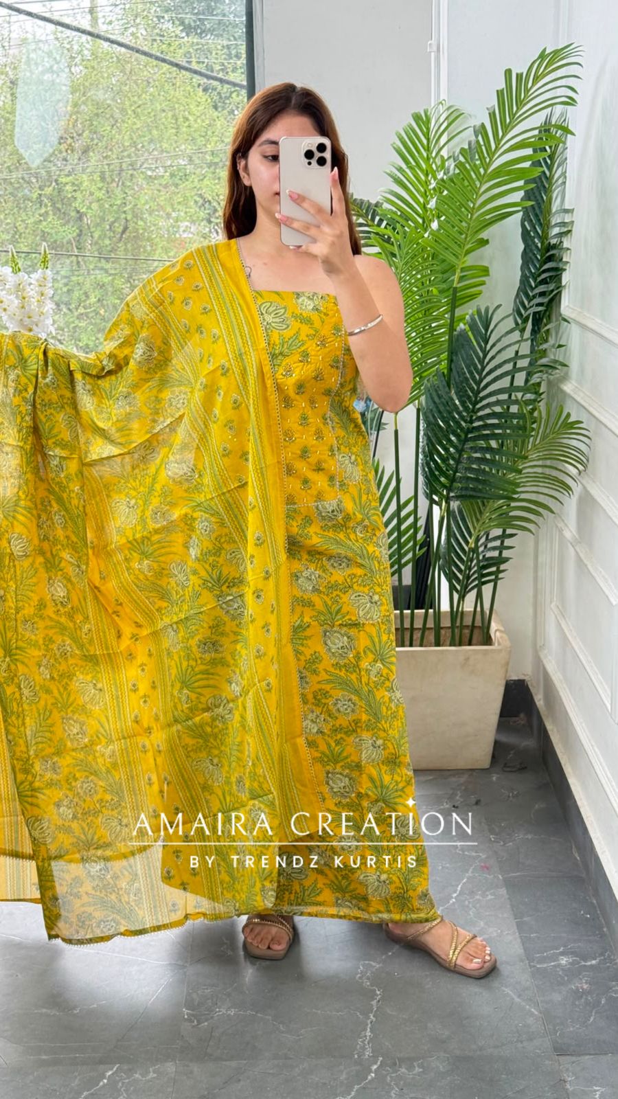 Premium Cotton Mustard Colour Unstitched Suit