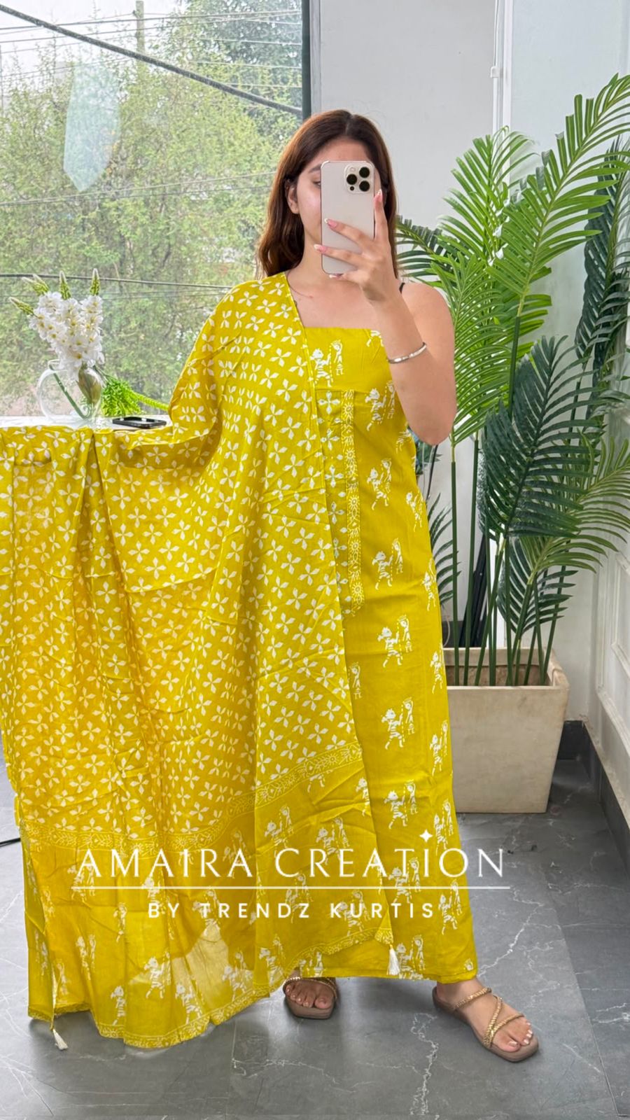 Premium Cotton Yellow Colour Unstitched Suit