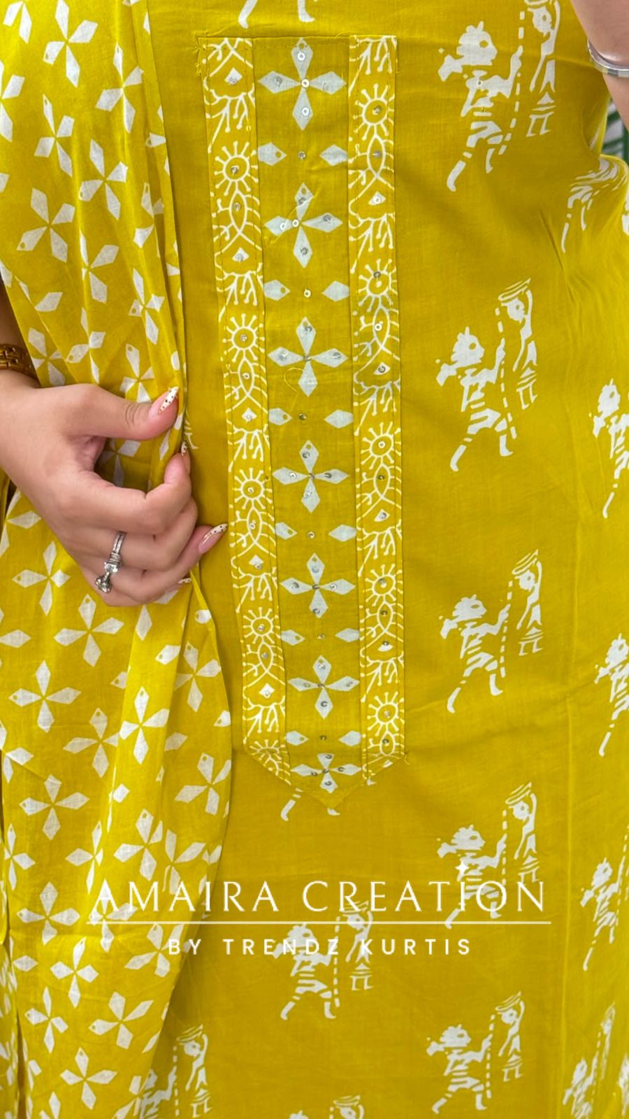 Premium Cotton Yellow Colour Unstitched Suit