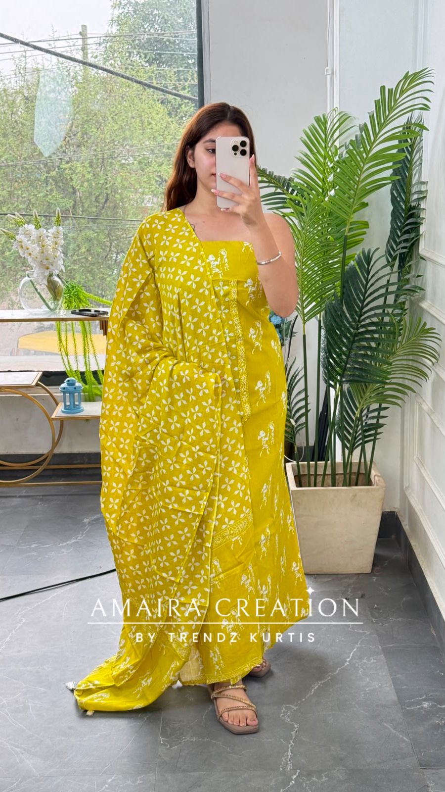 Premium Cotton Yellow Colour Unstitched Suit
