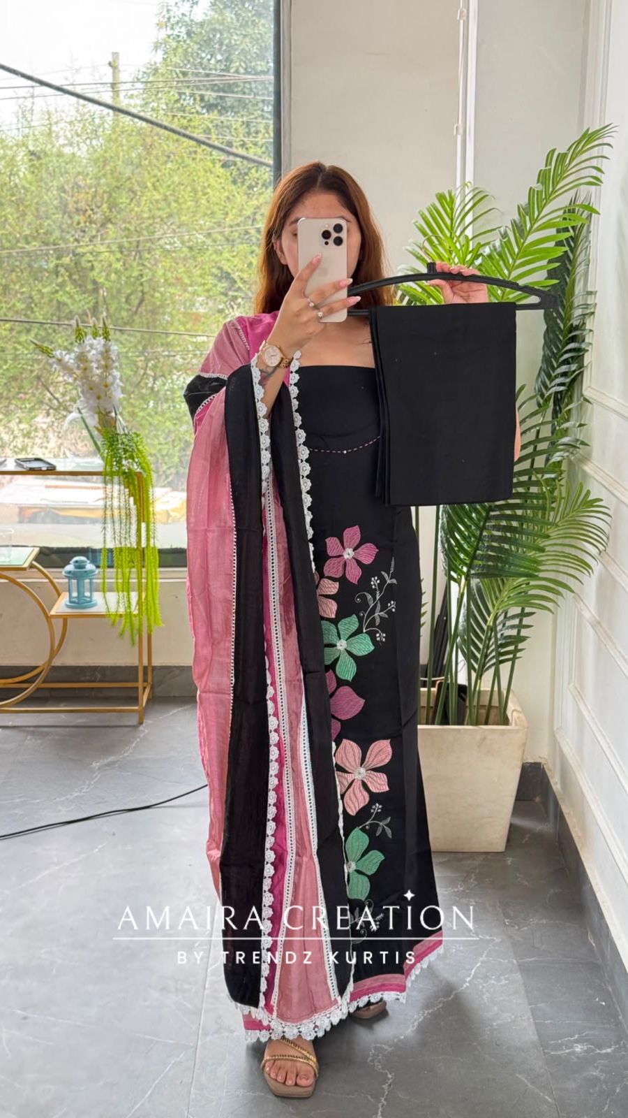 Premium Reyon Black Colour Multi Thread Embroidery Unstitched Suit With Beautiful Dupatta