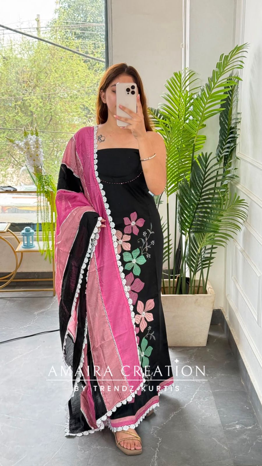 Premium Reyon Black Colour Multi Thread Embroidery Unstitched Suit With Beautiful Dupatta