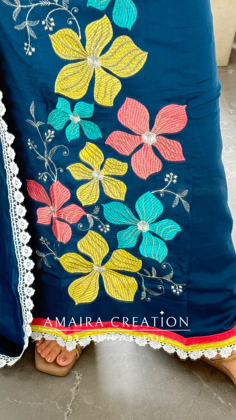 Premium Reyon Blue Colour Multi Thread Embroidery Unstitched Suit With Beautiful Dupatta