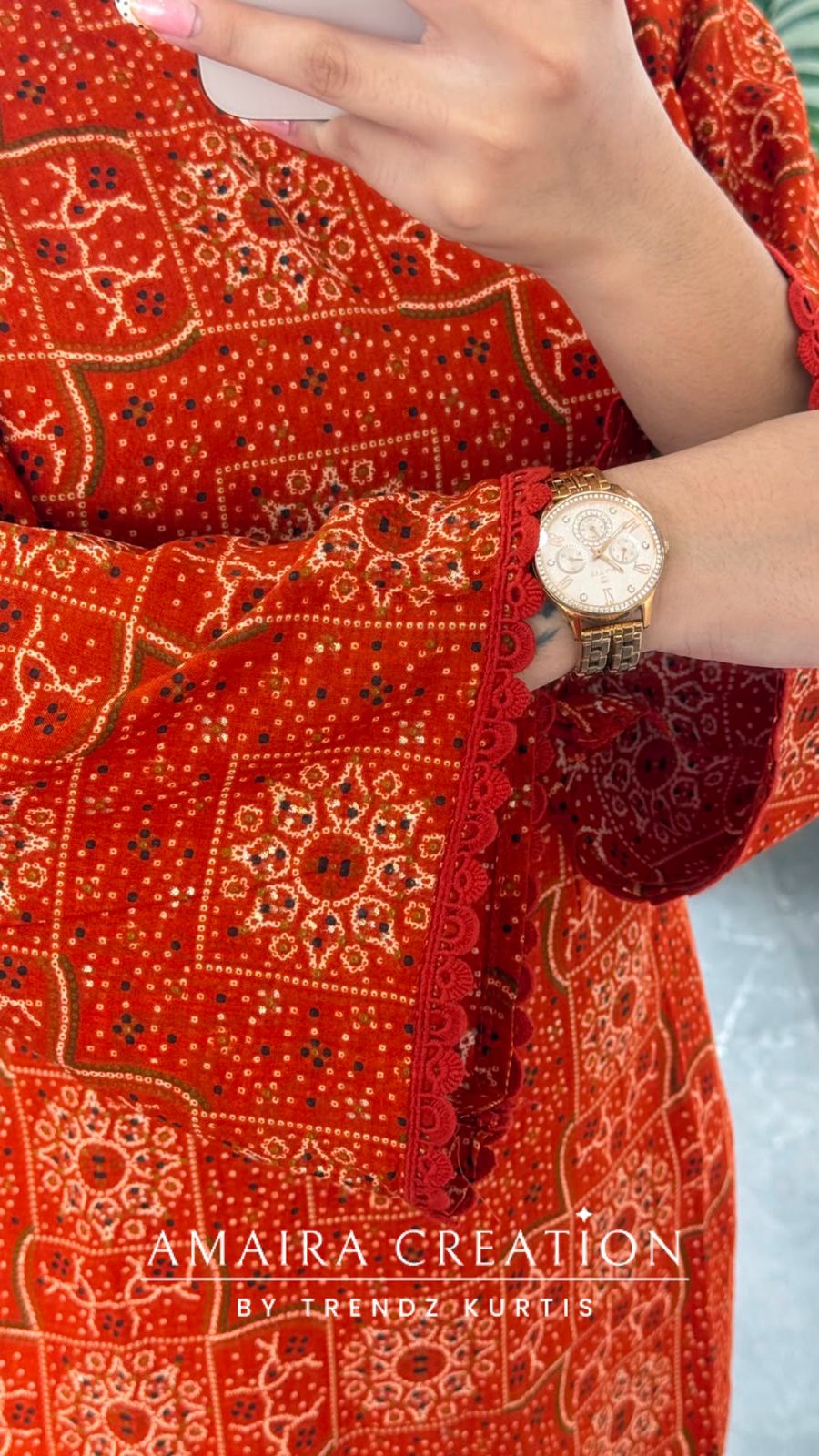 Nizam (Rust Colour) (Back Side Dori Pattern)
