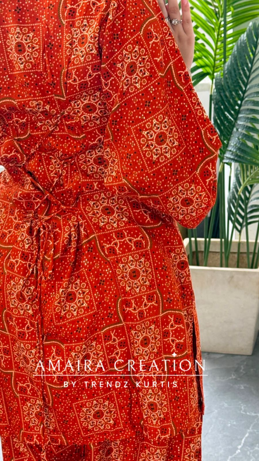 Nizam (Rust Colour) (Back Side Dori Pattern)