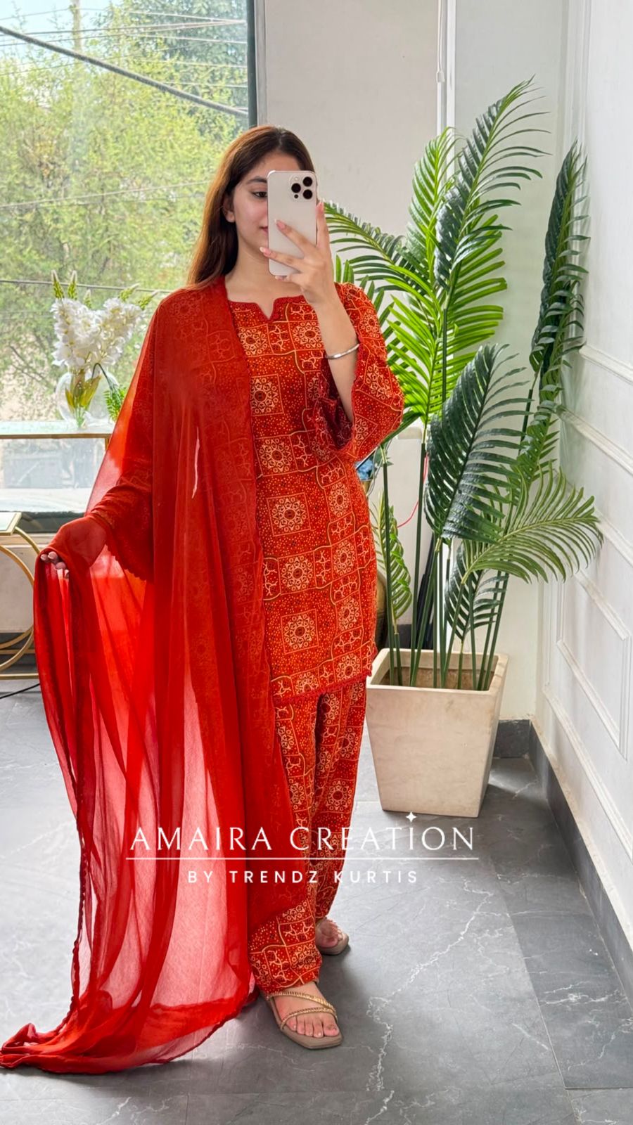 Nizam (Rust Colour) (Back Side Dori Pattern)