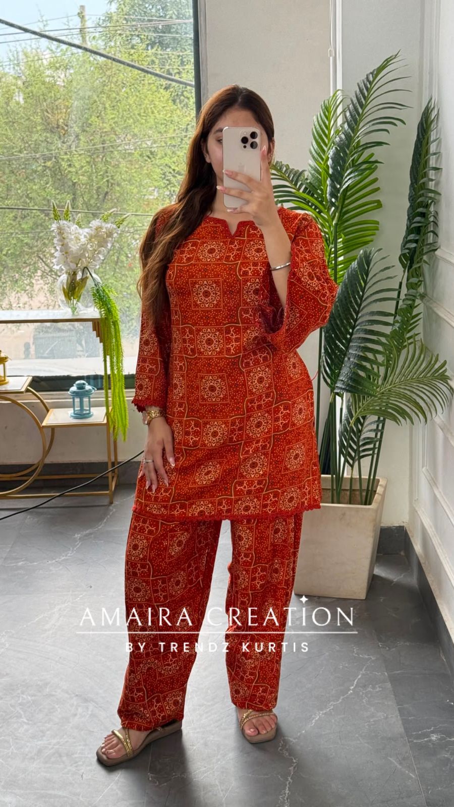 Nizam (Rust Colour) (Back Side Dori Pattern)