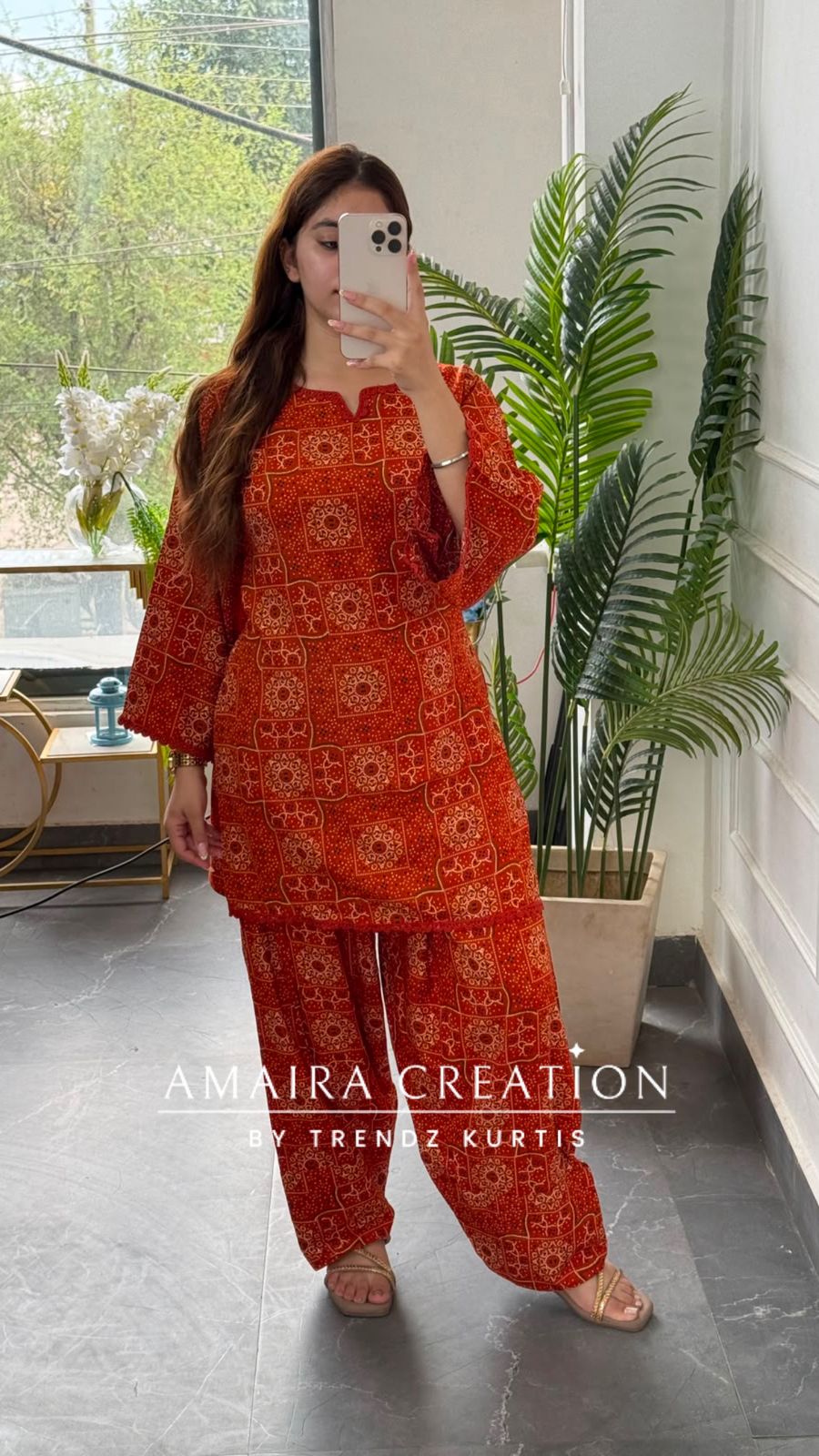 Nizam (Rust Colour) (Back Side Dori Pattern)
