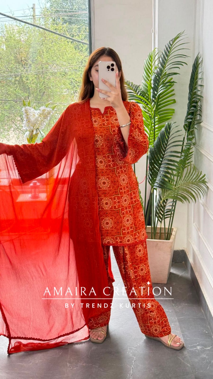 Nizam (Rust Colour) (Back Side Dori Pattern)