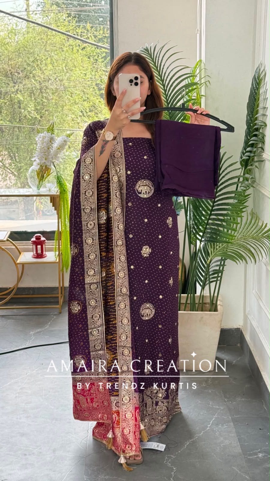 Premium Silk Purple Colour Unstitched Suit With Beautiful Dual Shade Banarasi Silk Dupatta