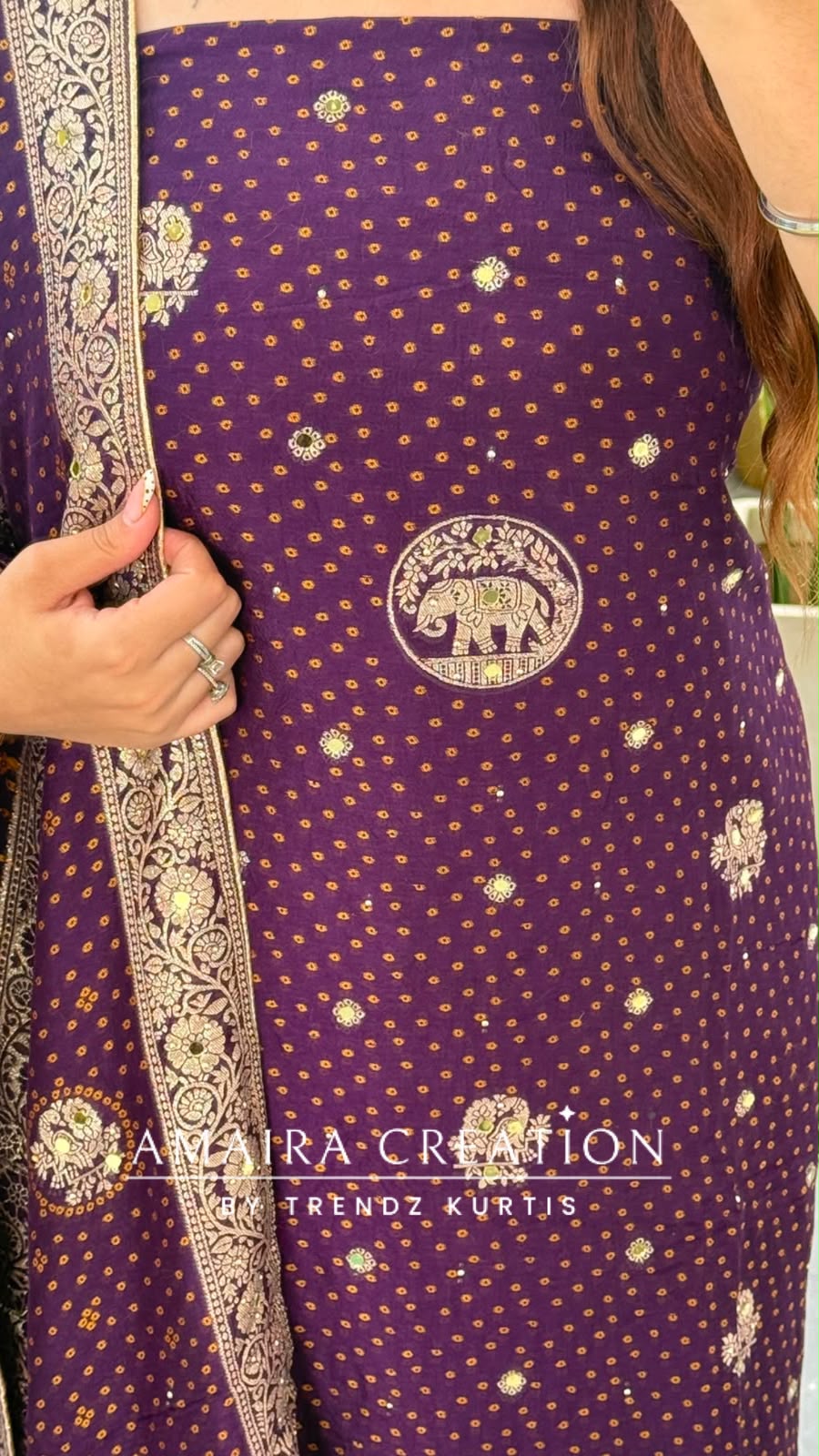 Premium Silk Purple Colour Unstitched Suit With Beautiful Dual Shade Banarasi Silk Dupatta