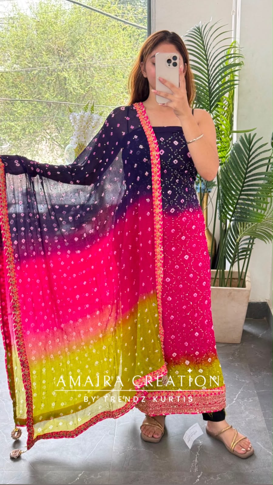 Premium Silk Tye Dye Pattern Unstitched Suit With Chiffon Dupatta