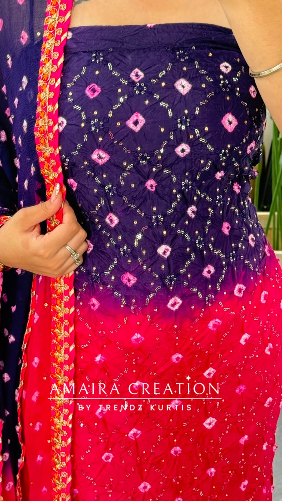 Premium Silk Tye Dye Pattern Unstitched Suit With Chiffon Dupatta