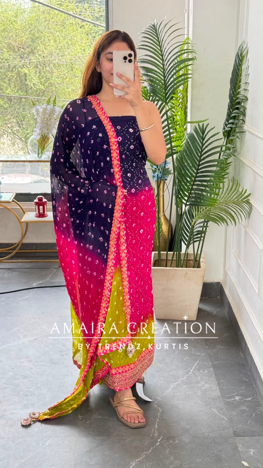 Premium Silk Tye Dye Pattern Unstitched Suit With Chiffon Dupatta
