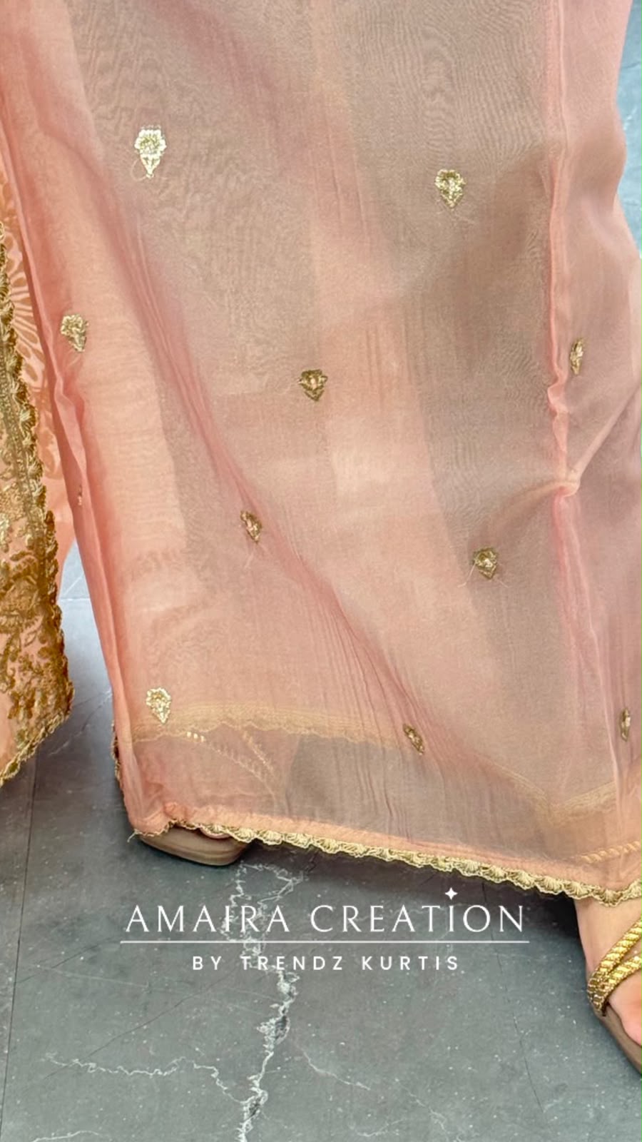 Premium Tissue Organza Peach Colour Unstitched Suit With Beautiful Zari Work Dupatta