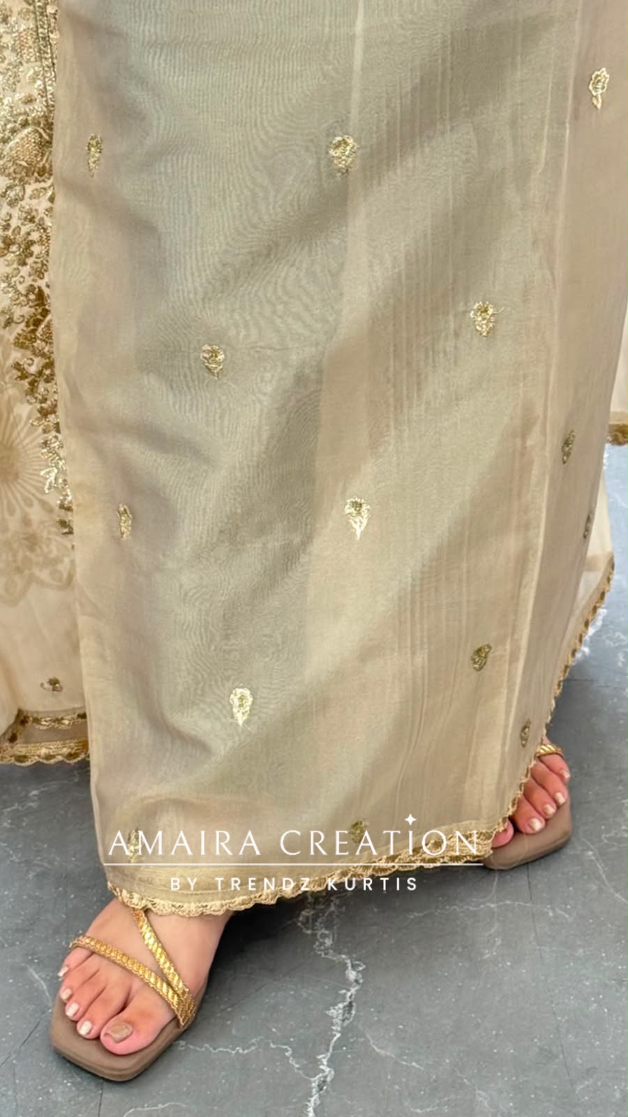 Premium Tissue Organza Golden Colour Unstitched Suit With Beautiful Zari Work Dupatta