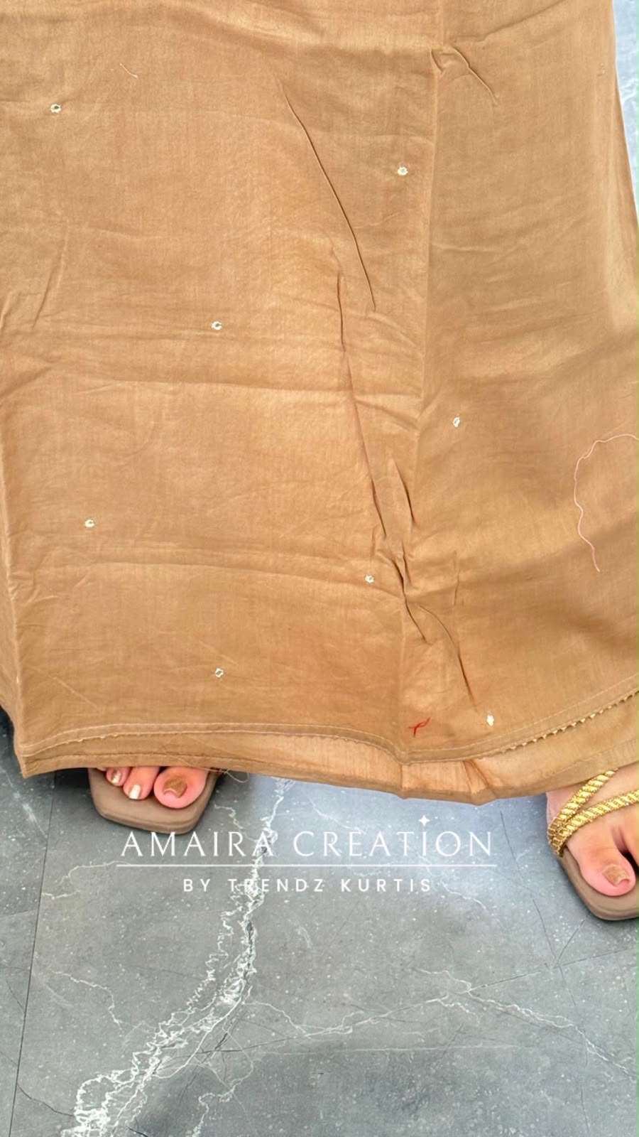 Premium Cotton Beige Dark Green Colour Chikan Work Detailing Unstitched Suit With Bandhni Print Bottom & Beautiful Dupatta