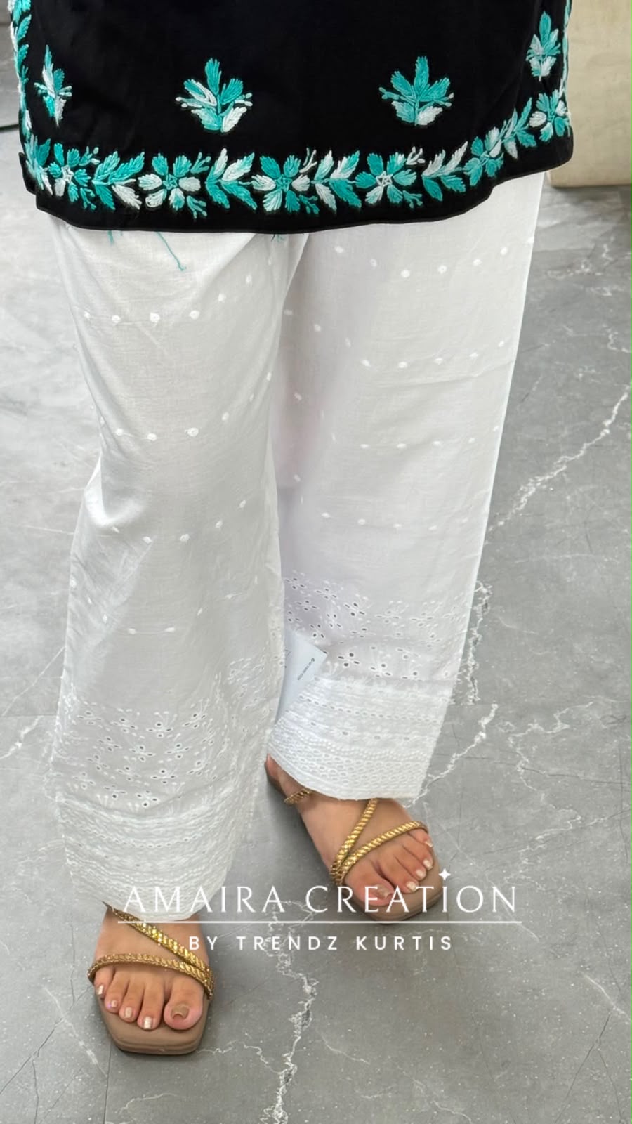 Premium Cotton Chikan Farsi (Bottom Only)