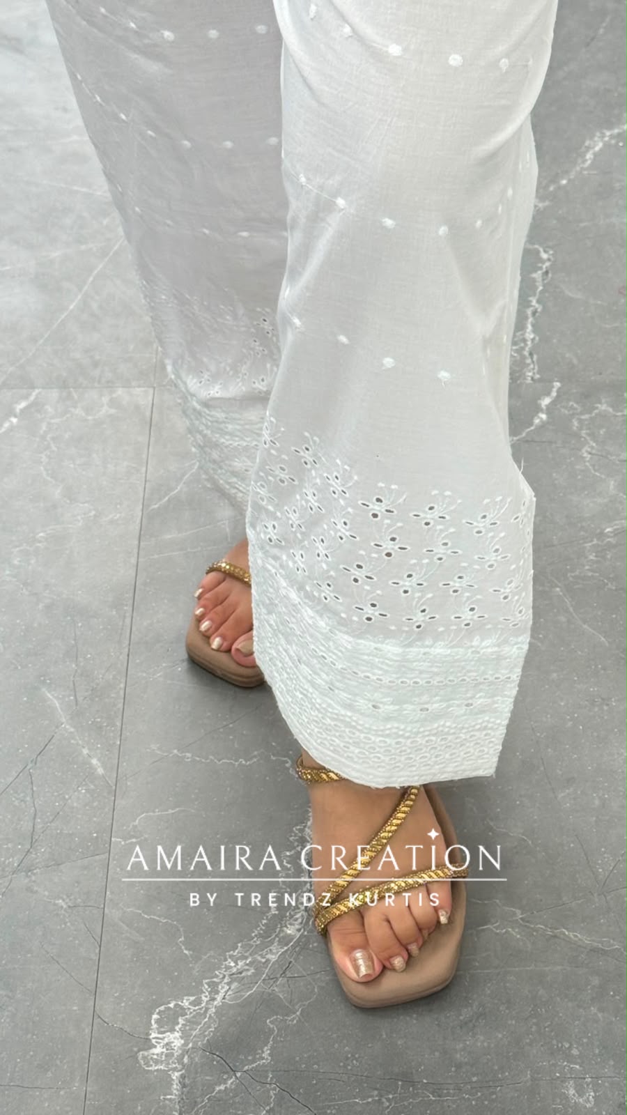Premium Cotton Chikan Farsi (Bottom Only)