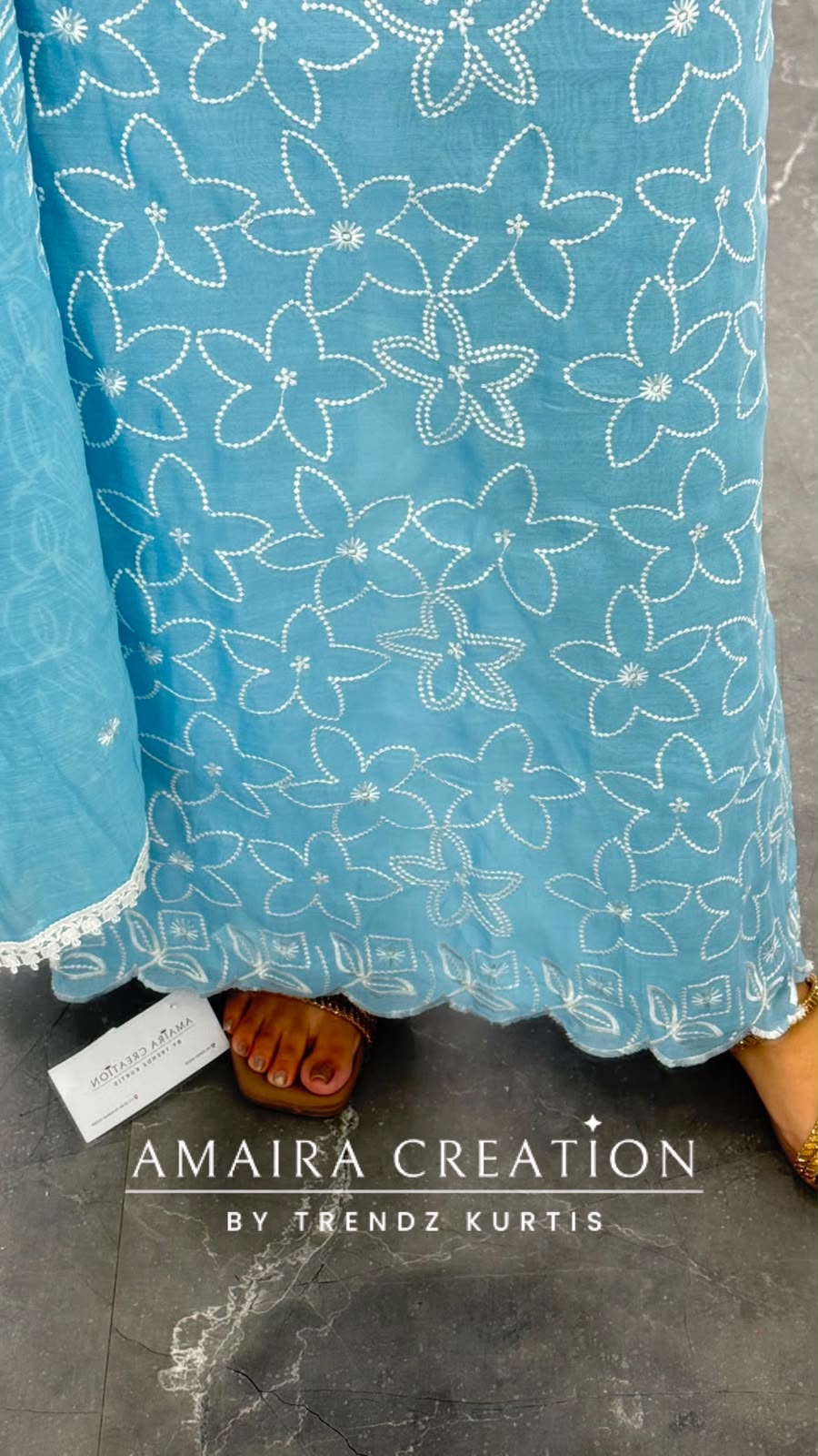 Premium Muslin Sky Blue Colour Thread Work Unstitched Suit