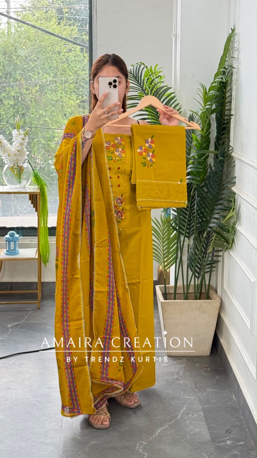 Premium Cotton Mustard Colour Unstitched Suit