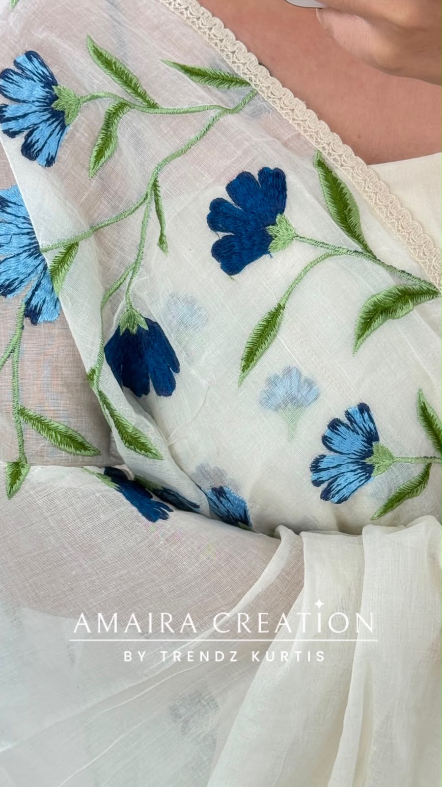 Premium Cotton Off White Colour Thread Embroidery Unstitched Suit