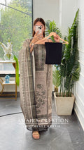 Premium Shimmer Silk Beige Colour Unstitched Suit (print 2)