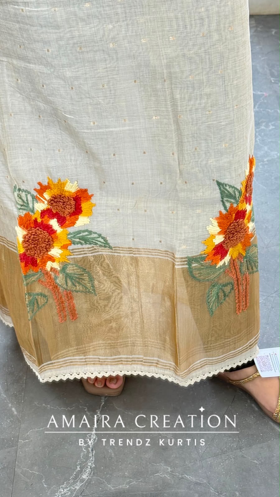 Premium Mul Chanderi Fabric Beige Colour Unstitched Suit  With Beautiful Dupatta