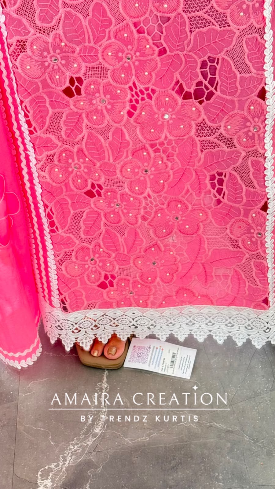 Premium Mul Chanderi Pink Colour Jaal Work Unstitched Suit