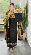 Premium Cotton Black Colour Unstitched Suit