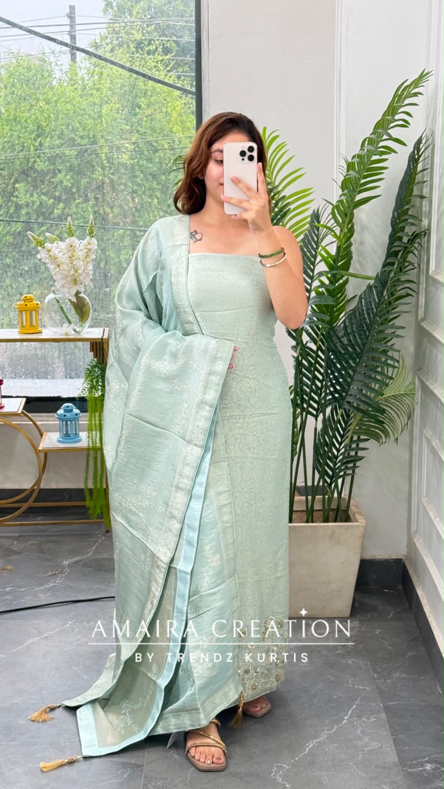 Premium Brocket Sea Green Colour Unstitched Suit With Royal Banarasi Dupatta