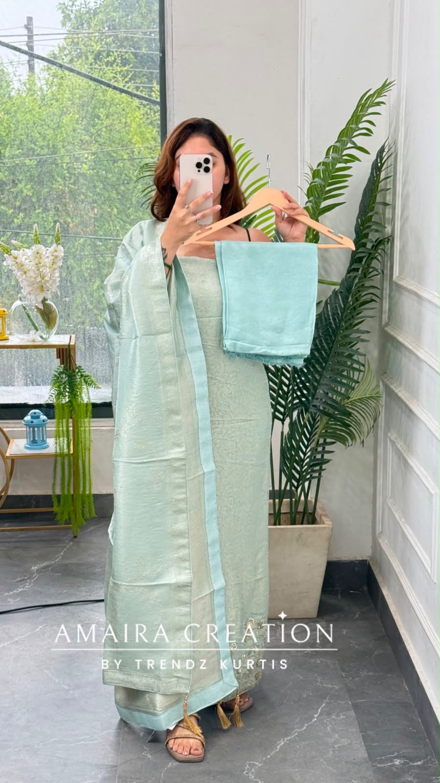 Premium Brocket Sea Green Colour Unstitched Suit With Royal Banarasi Dupatta