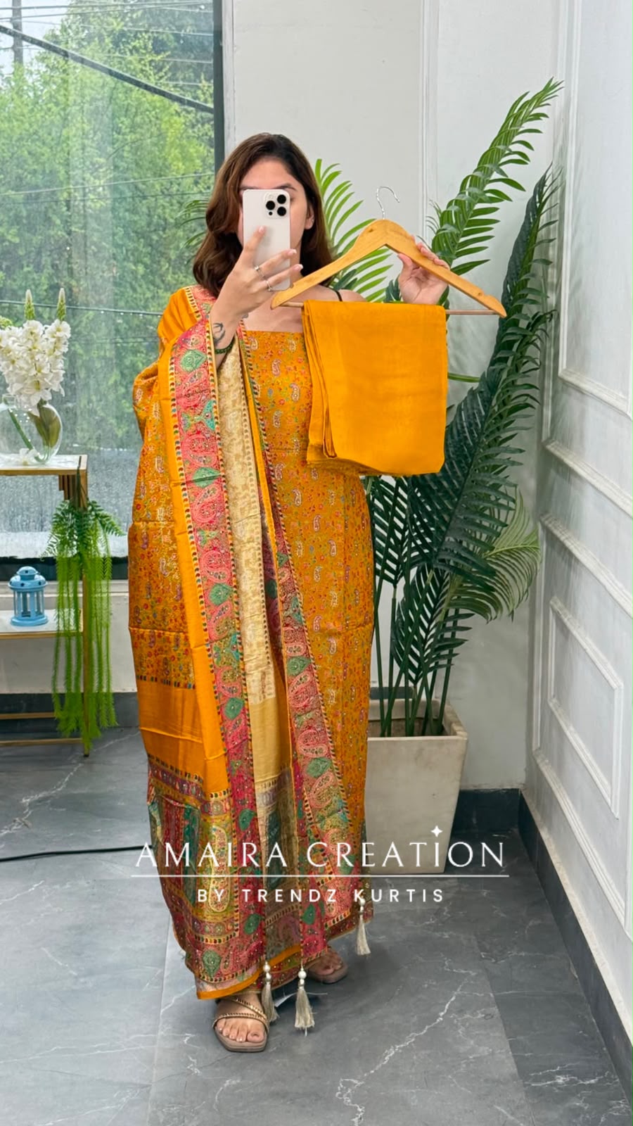 Premium Banarasi Brocket Fabric Mustard Colour Unstitched Suit With Royal Dupatta