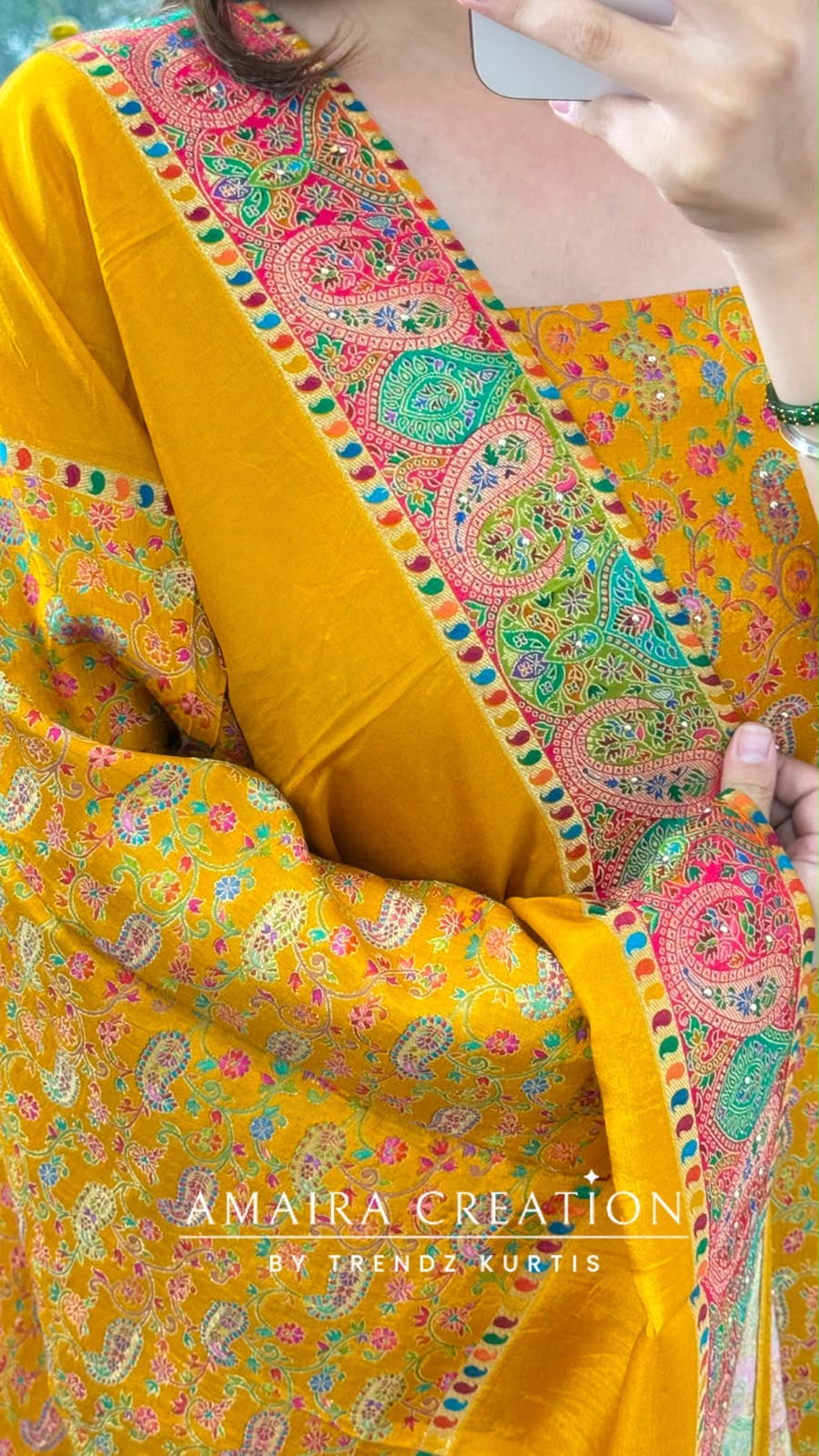 Premium Banarasi Brocket Fabric Mustard Colour Unstitched Suit With Royal Dupatta