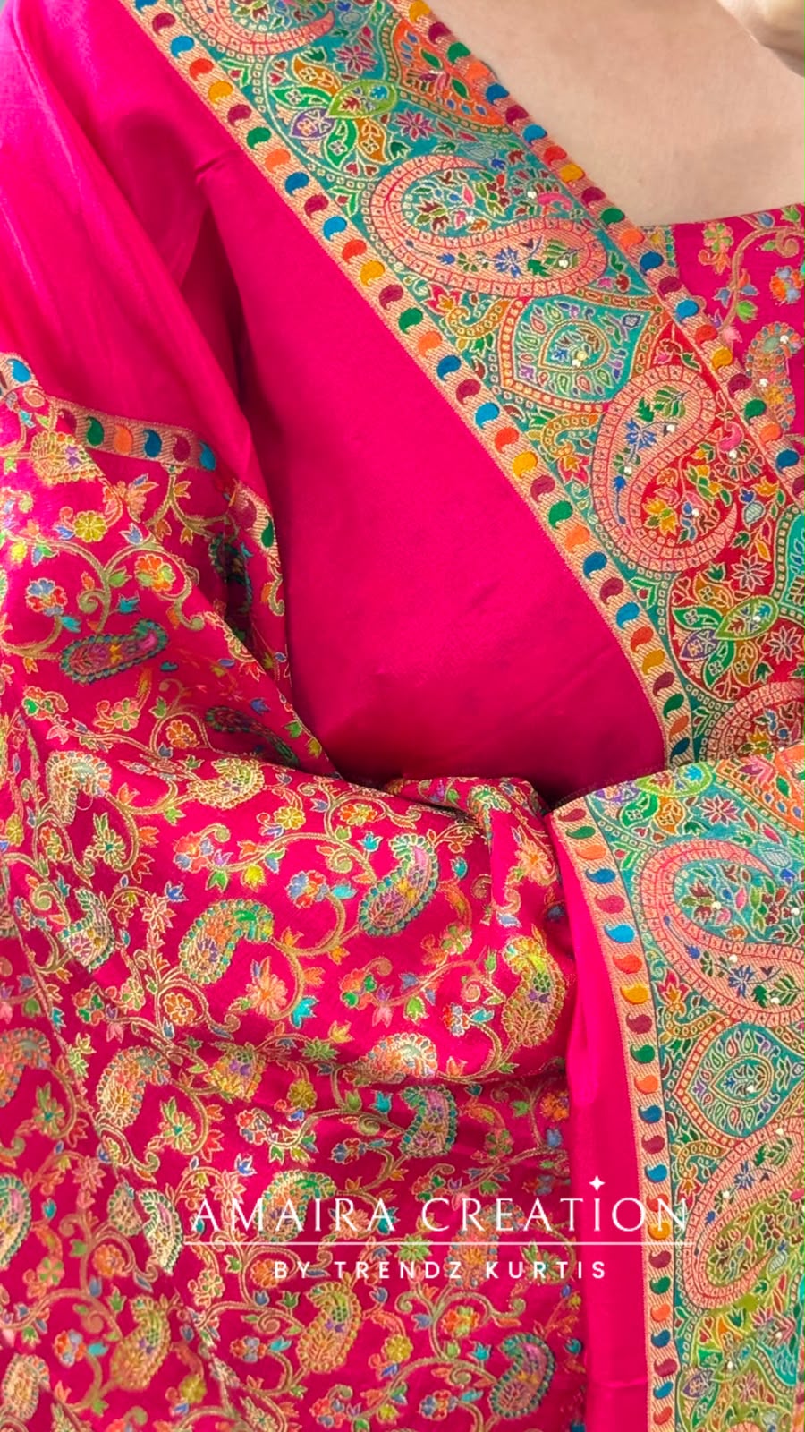 Premium Banarasi Brocket Fabric Magenta Colour Unstitched Suit With Royal Dupatta