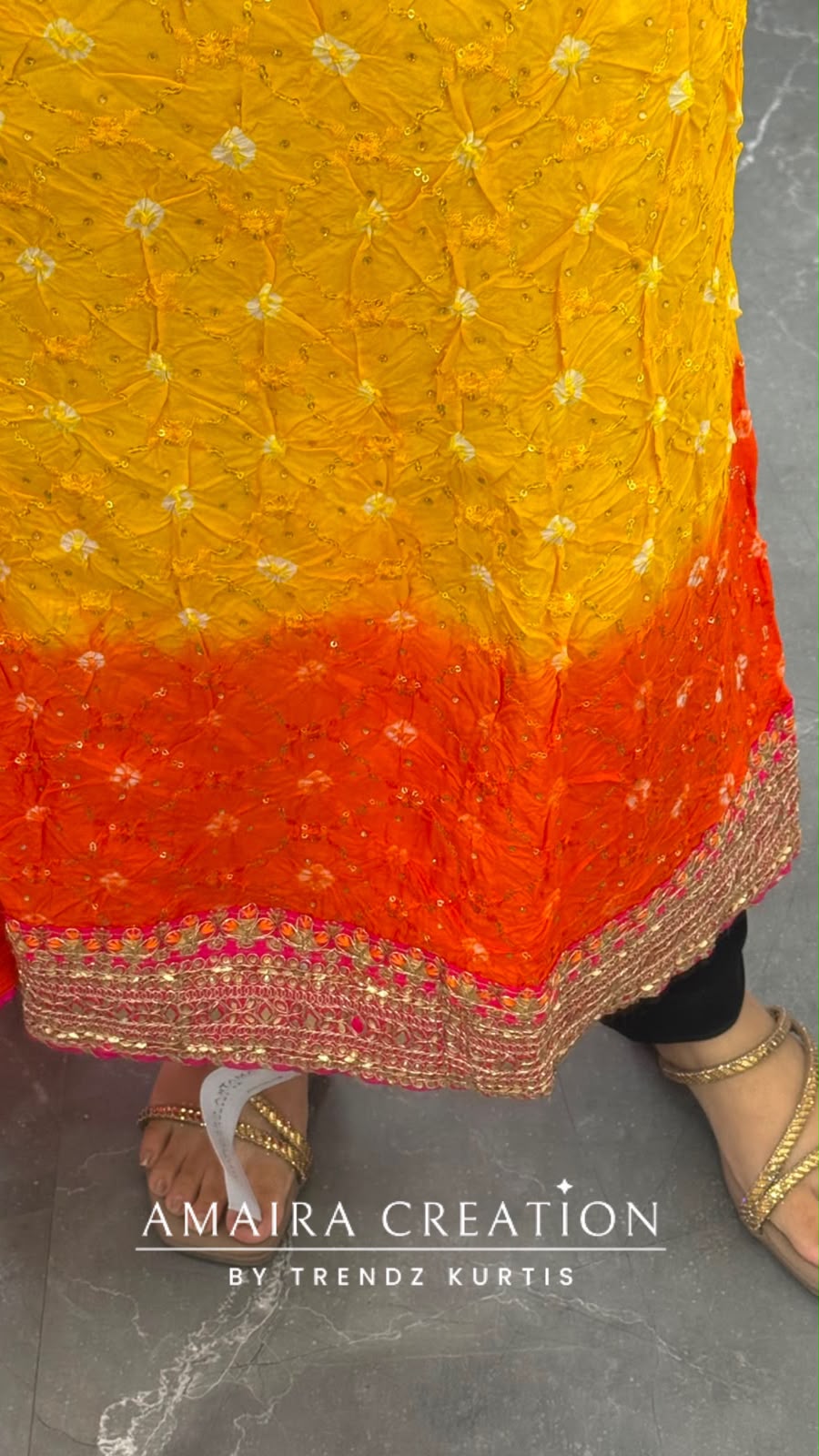 Premium Silk Trio Colour Unstitched Suit With Tye Dye Chiffon Dupatta
