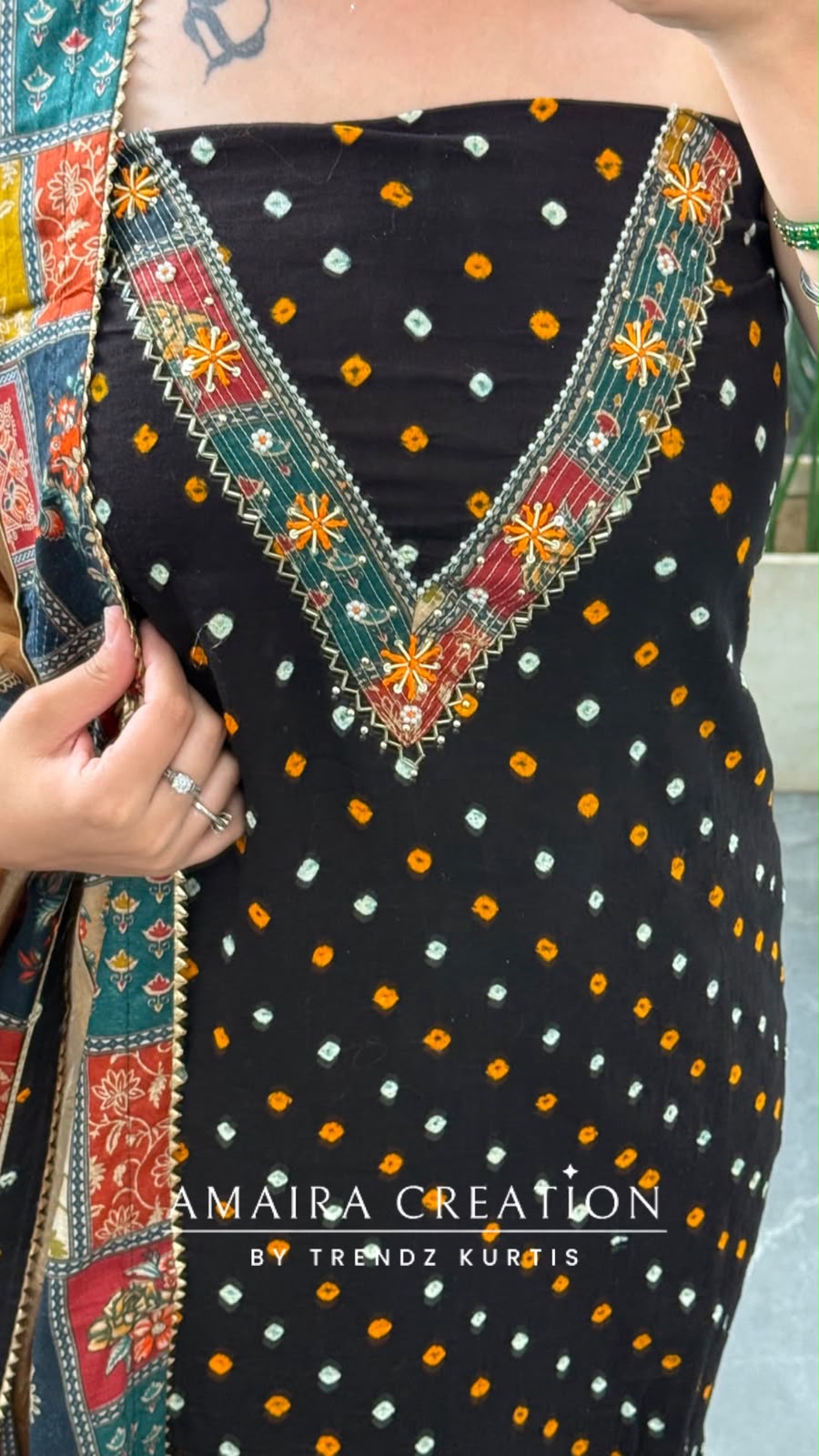 Premium Cotton Dark Brown Colour Unstitched Suit With Beautiful Muslin Fabric Dupatta
