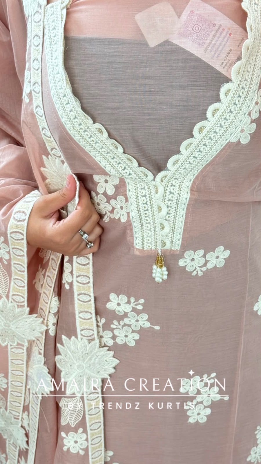 Premium MulChanderi Peach Colour Beautiful Embroidered Unstitched Suit With Full Embroidered Dupatta