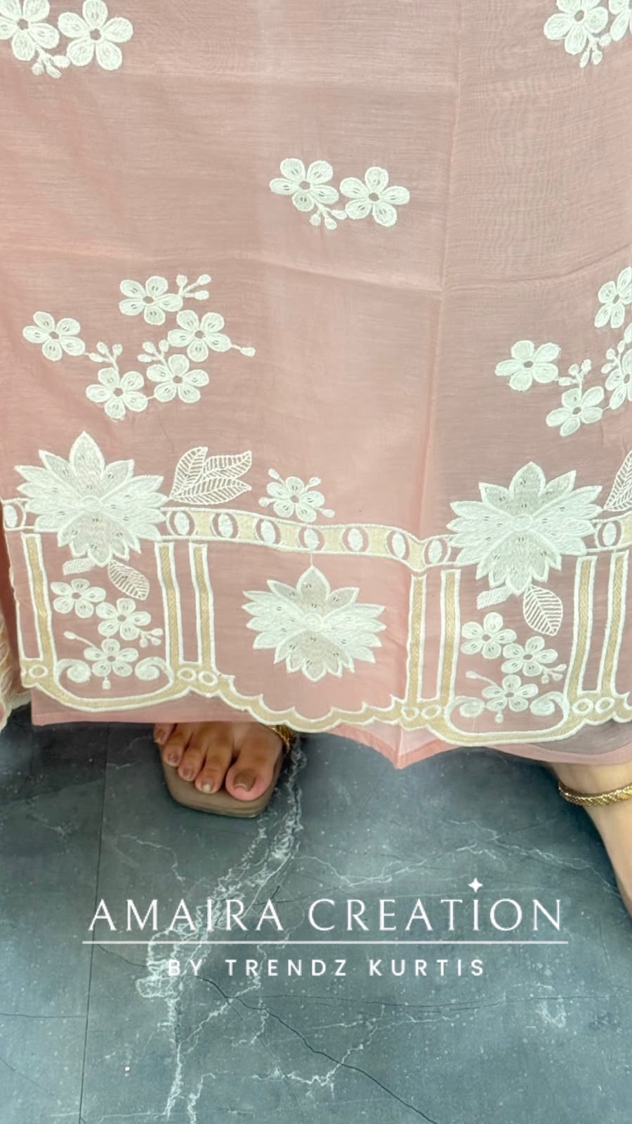 Premium MulChanderi Peach Colour Beautiful Embroidered Unstitched Suit With Full Embroidered Dupatta