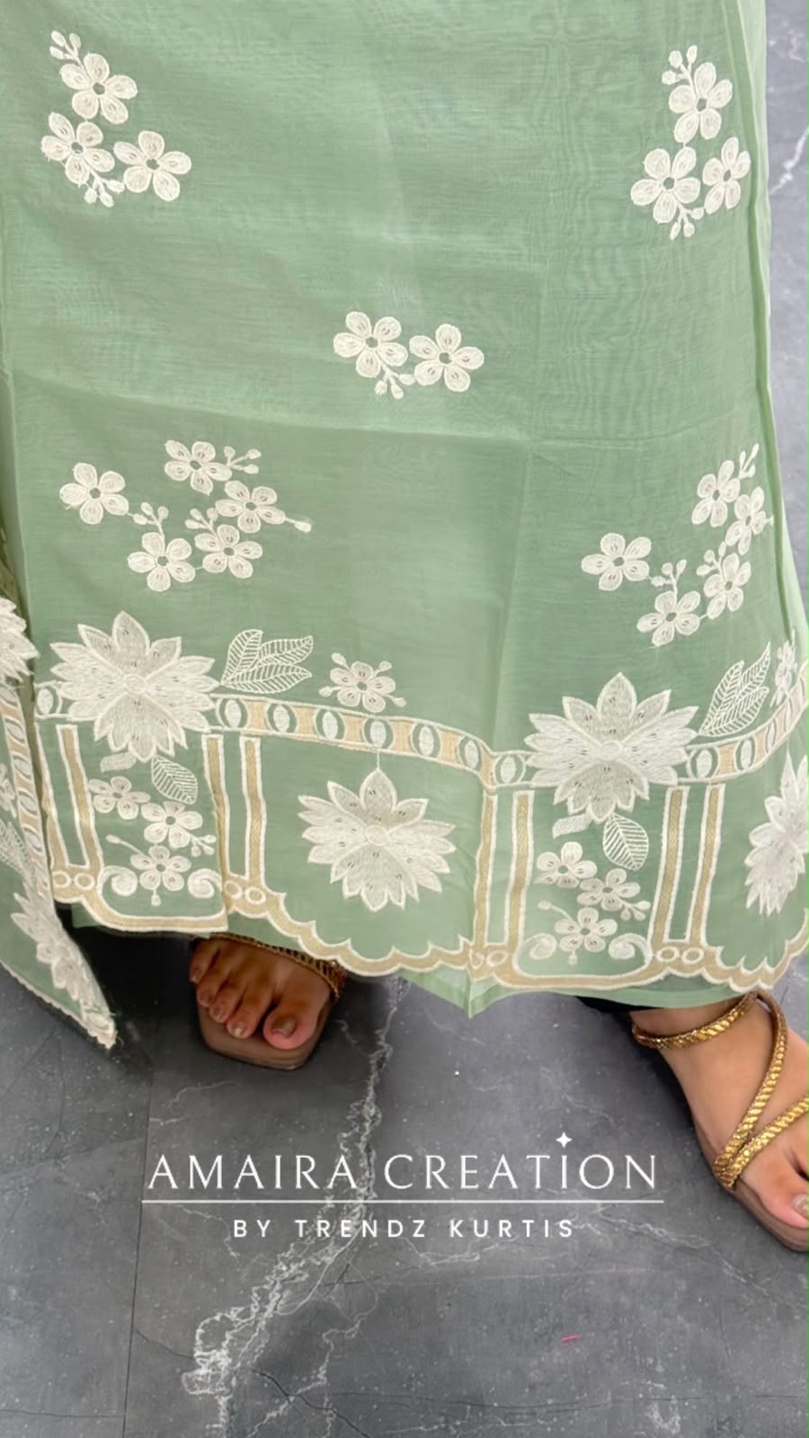 Premium MulChanderi Sea Light Green Colour Beautiful Embroidered Unstitched Suit With Full Embroidered Dupatta