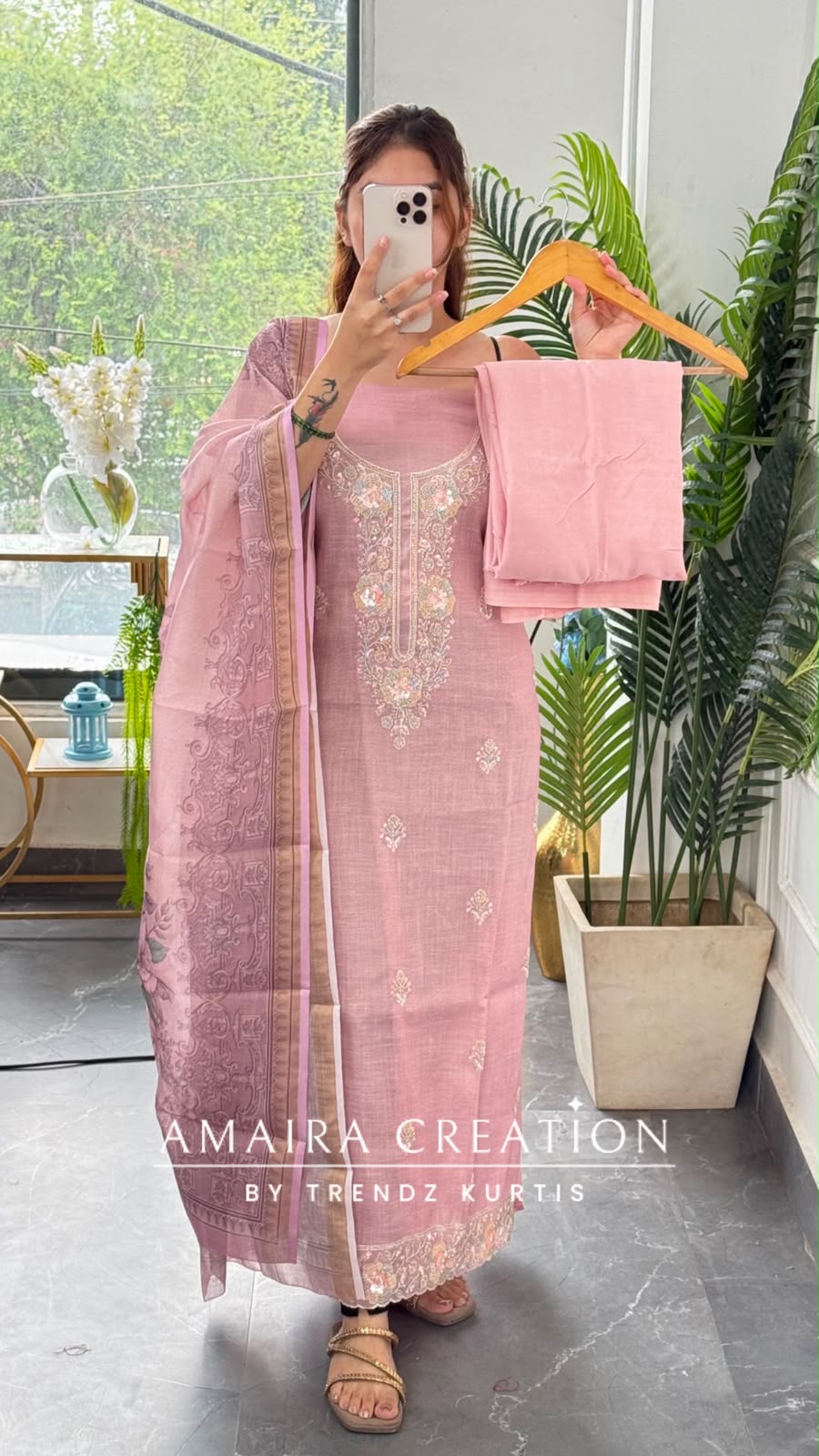 Premium Shimmer Silk Pink Colour Unstitched Suit With Silk Fabric Printed Dupatta