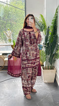 Zaitoon (Farsi Salwar Set) (Wine Colour)