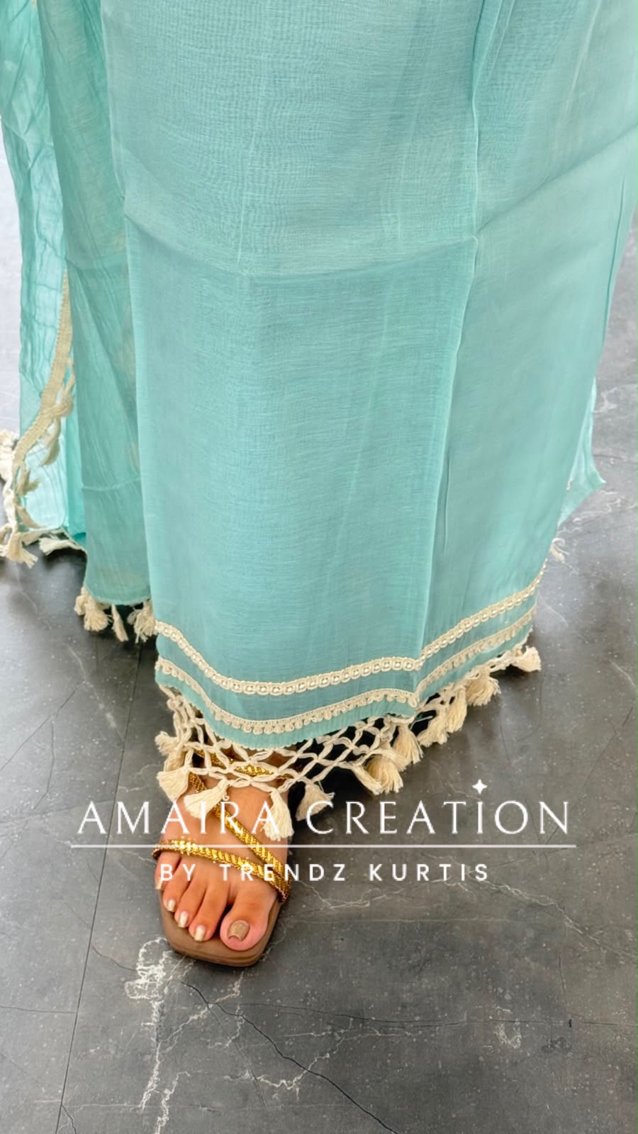 Premium Mul Chanderi Sky Blue Colour Beautiful Thread & Mirror Work Detailing Unstitched Suit