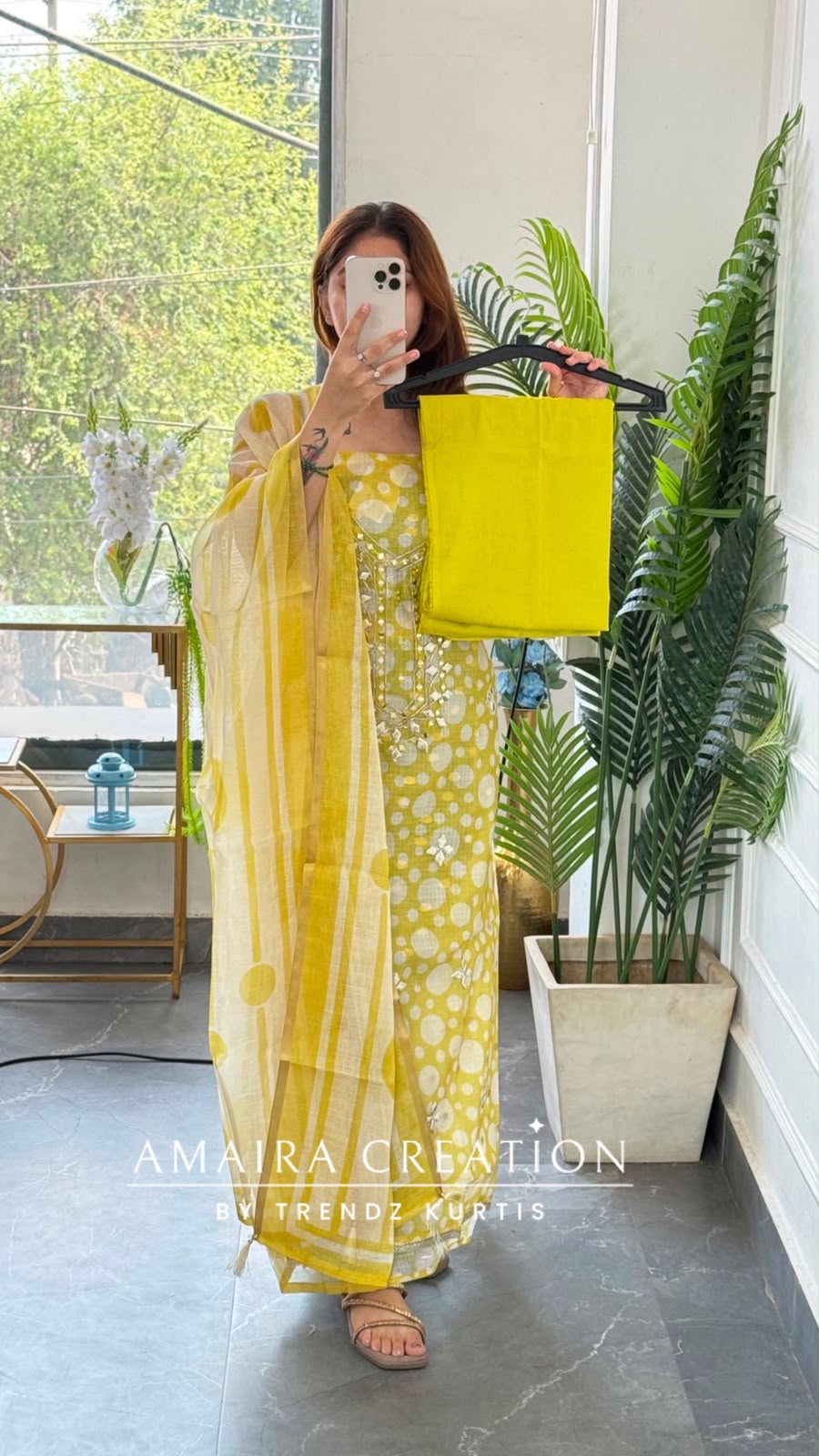 Premium Kota Doria Polka Dot Pattern Neon Colour Unstitch Suit